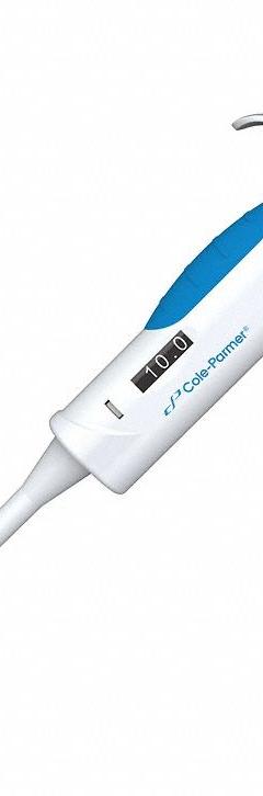 COLE-PARMER Single-Channel Pipettor: 1 Channels, 10 ul Capacity - Max, Manual Fixed Volume (MPN 1597069). Key specifications — Color: White; Brand: COLE-PARMER; Pipetter Type: Manual Fixed Volume; Autoclavable: Autoclavable; Product Type: Single-Channel Pipettor.