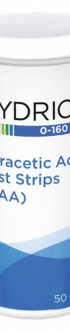 HYDRION Peracetic Acid Test Strip: Peracetic Acid, 0 to 160 ppm Peracetic Acid, Strip, 50 Tests (MPN PAA160). Key specifications — Test Form: Strip; Brand: HYDRION; Parameter Measurements Included: 0 to 160 ppm Peracetic Acid.