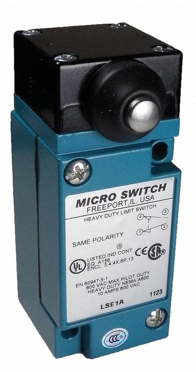 Honeywell Plug-In Limit Switch: Plunger Actuator, Momentary, Metallic, Plunger - Side-Mount Plunger Limit Switches