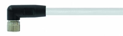MURRELEKTRONIK Cordset: M8 Female Right Angle X Bare Wire, 4 Pins, Gray, PUR, 15 m Cable Lg - Single-Ended Cordsets with PUR Jacket for Twisting Applications