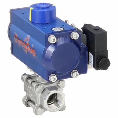 DYNAQUIP CONTROLS Pneumatically Actuated Two-Way Ball Valve: 3/4 in, Stainless Steel - Stainless Steel Pneumatically-Actuated Ball Valves