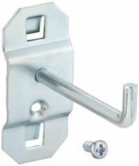APPROVED VENDOR Single Rod Pegboard Hook: 2 1/2 in x 1 in, Screw-In, Surface, Silver (MPN 6YB87). Key specifications — Mounting Type: Surface; Finish: Zinc-Plated; Color: Silver; Accessory Type: 90-Degree Single Hook; Locking System: Screw-In; Brand: APPROVED VENDOR.