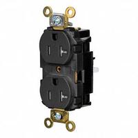 HUBBELL Receptacle: Duplex, 5-20, Black, 125V AC, 20 A, 2 Pole / 3 Wire (MPN HBL5362STBKTR)