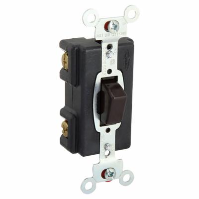 HUBBELL Wall Switch: Push Button Switch, Single Pole, Maintained, Brown, 120/277V AC - Push-Button Wall Switches