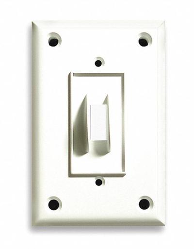 CORTECH Wall Plate: Toggle, 1 Gang, White - General Purpose Wall Plates