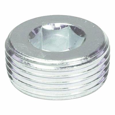JW WINCO Threaded Plug: Steel, Type R, 1/4 in Thd, Internal Hex, 7 mm Drive Size - Steel Tapered-Threaded Plugs