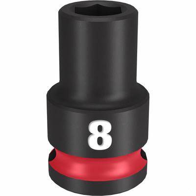 MILWAUKEE Standard Impact Socket: 3/8 in Drive Size, Metric, 8 mm Socket Size, 6-Point - 3/8" Drive Impact Sockets