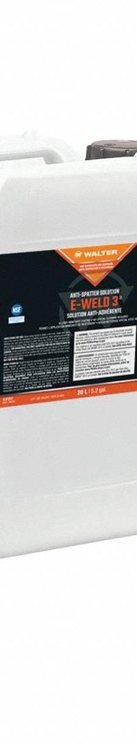 WALTER SURFACE TECHNOLOGIES Anti-Spatter Fluid: E-WELD 3, 1 gal Bottle (MPN 53F255). Key specifications — Brand: WALTER SURFACE TECHNOLOGIES; Series: E-WELD 3.