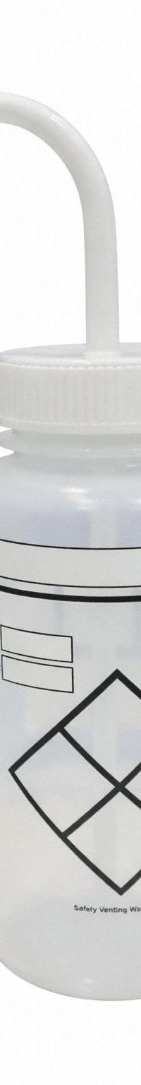 APPROVED VENDOR Wash Bottle: 500 mL, Write-On, White, Wide, Std Spout Spout, Colorless (MPN 832J87). Key specifications — Closure Color: White; Vented/Nonvented: Vented; Body Color: Colorless; Brand: APPROVED VENDOR; Imprinting Group: No Imprinting or Write On.