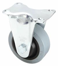APPROVED VENDOR Plate Caster: Debris-Resistant, Rigid, Rubber, 3 1/2 in Wheel Dia, 1 1/4 in Wheel Wd (MPN B-POEV 89KF-12-SG). Key specifications — Wheel/Tread Color: Black; Brand: APPROVED VENDOR; Roll Up: Rigid.