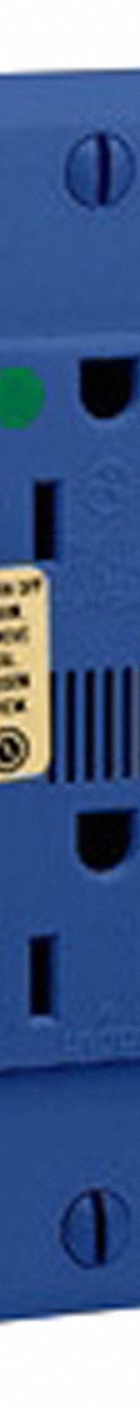 LEVITON Plugs and Receptacles: Hospital Grade, Duplex, 5-20R, Blue, 125V AC, 20 A, 2 Pole / 3 Wire (MPN 8380-B)