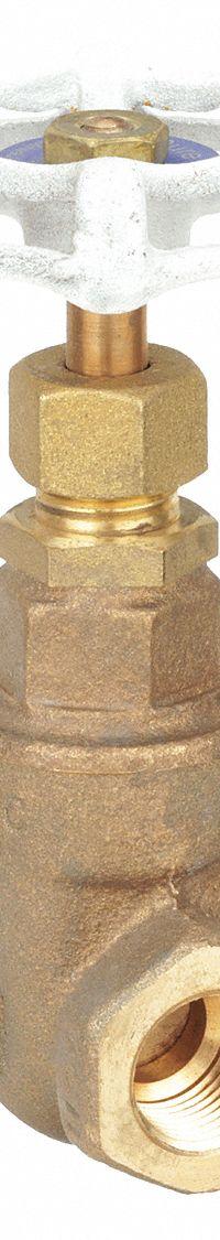 MILWAUKEE VALVE Gate Valve: 3/4 in, Bronze, Non-Rising, FNPT x FNPT, 300 psi CWP, Wheel, Solid Wedge (MPN UP105-3/4). Key specifications — Wedge Material: Bronze; Brand: MILWAUKEE VALVE; Bonnet Material: Bronze.