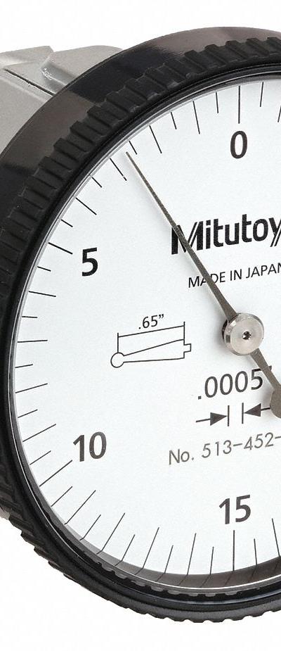 MITUTOYO Vertical Dial Test Indicator: 0 in to 0.03 in - Dial Test Indicators - Vertical Style