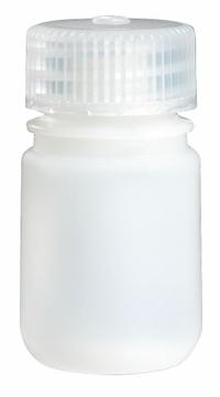 NALGENE Sampling Bottle: HDPE, 30 mL, 1 fl oz, Closure Included, Natural, 28-415, Polypropylene (MPN PLA-03168). Key specifications — Brand: NALGENE; Graduated: No; Body Color: Natural.