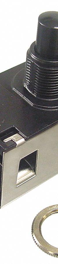 CPI Miniature Pushbutton Switch: Non-Illuminated, Extended Profile, Non-Metallic, 12 mm, SPST (MPN D1021-540). Key specifications — Brand: CPI; Action: Momentary; Series: D1; Push Button Material Type: Non-Metallic.