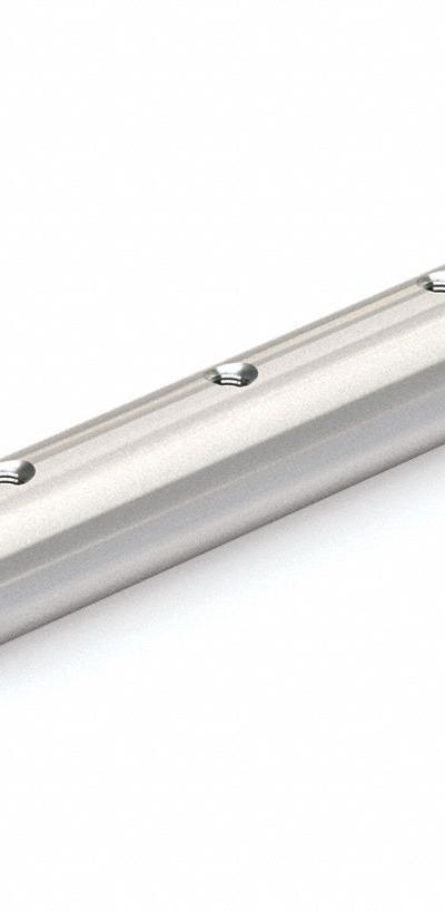 PBC LINEAR Linear Shaft: 16 mm Shaft Dia, 600 mm Lg, Polished, Stainless Steel - Pre-Drilled Linear Shafts