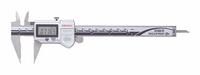 MITUTOYO Narrow Tip Jaw Digital Caliper: 0 in to 6 in /0 mm to 150 mm, Cabled, +/-0.001 in Accuracy (MPN 573-721-20). Key specifications — attr1184461: +/-0.001 in; attr1184462: 0.0005 in/0.01 mm; attr1184471: Step; attr1184472: Knife Edge with Small Point; attr1184496: MITUTOYO.