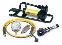 ENERPAC Hydraulic Cutterhead Set: Foot Pump, Guillotine Head, 10,000 psi, STC (MPN STC750FP). Key specifications — attr653264: 1/2 in Rebar; attr666409: Foot Pump; attr653285: STC; attr653276: Self-Contained Hydraulic Cutter Set; attr653265: .63 Steel Wire Rope; attr653250: ENERPAC; attr653253: EHS Guy Strand.