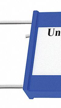 UNIVERSEAL Padlock Seals: Blue, Plastic, 100 lb Breaking Strength, 1 3/16 in Hasp Lg, 50 PK (MPN UPAD-PC BLUE50). Key specifications — Brand: UNIVERSEAL; Marking Color: Black; Marking Included: Numbers; Marking Message: Sealed; Marking Numbering: Sequential; Lock Material: Plastic.