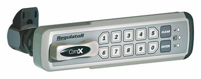 COMPX REGULATOR Electronic Keyless Lock: Brushed Nickel, Deadlatch, 1 1/2 in Body Ht - Electronic Keypad Cabinet & Locker Locks