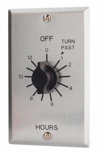 TORK Spring-Wound Timer: 12 hr Max, 1 hr Min, DPST, 125V AC, Wall Plate Included, Silver (MPN C412H). Key specifications — Brand: TORK; Includes Hold: No Hold Included.