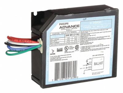 ADVANCE Ballast: Metal Halide, 39 W Bulb Watt - Max, ANSI Code C130/M130, Pulse - Electronic HID Ballasts
