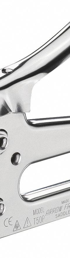ARROW Staple Gun: 7 3/8 in Overall Lg, For 7/16 in Staple Wd, Straight Drive, Arrow T50, Steel. Key specifications — attr177325: Straight; attr125717: ARROW; attr171020: Arrow T50; attr177373: Steel; attr472098: Brad Nails & Flat Crown Staples; attr508666: 7 In or Less.