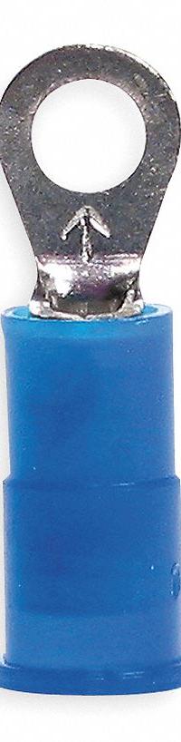 3M Ring Terminal: Blue, Nylon Insulation, #6 Stud Size, 16 AWG to 14 AWG Wire Sizes, 1,000 V (MPN MNG14-6R/SX). Key specifications — attr1308027: 3M.