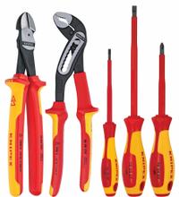 KNIPEX Insulated Tool Kit: Insulated, 5 Total Pcs, Drivers and Bits/Pliers (MPN 9K 98 98 20 US). Key specifications — attr541600: (1) Tongue and Groove Pliers; attr541603: None; attr541599: None; attr541604: None; attr541515: KNIPEX; attr548994: (1) Phillips Screwdriver.