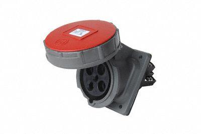 LEGRAND Pin and Sleeve Receptacle: Gray, 480V AC, Three Phase, 60 A, 3 Pole - Watertight Receptacles