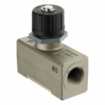 SMC Speed Controller: In-Line Fitting, 1/2 in Valve Body Size, Threaded, Meter Out - In-Line Speed Control Valves