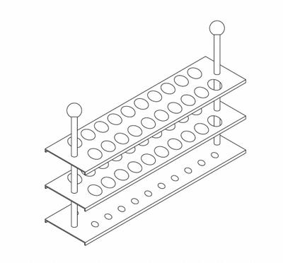 BEING SCIENTIFIC Tube Rack: (20) Tubes (MPN P19202) - Lab Storage Racks