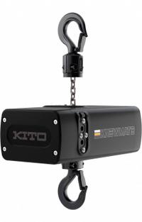 KITO Electric Chain Hoist: H4 - Heavy Duty, 230V AC, Hook Mounted - No Trolley, 60 ft Max Lifting Lg (MPN TEM003L-60). Key specifications — Brand: KITO; Includes: Chain Container; Operating Voltage: 230V AC; Headroom Clearance: 28 in - 30 in.