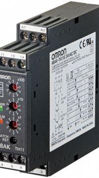 OMRON Temp Monitoring Relay: 5 A Current Rating, 24V AC/DC, SPDT, 12 Pins/Terminals (MPN K8AK-TH11S 24VAC/DC). Key specifications — Number of Channels: Single Channel; Relay Function: Over Temperature; Brand: OMRON; Series: K8AK-TH.
