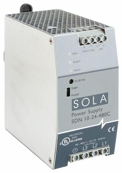 SOLAHD DC Power Supply: DIN Rail, 240 W Output Power - Rated, 10 A Current - Output - DIN Rail Mount DC Power Supplies