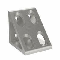 Inside Corner Bracket: Gusseted Inside-Corner Bracket, 45 Series, 86 mm x 90.1 mm x 90 mm, 8 Holes (MPN 093W8901N10). Key specifications — Material: Aluminum; Brand: FATH INC.; Finish: Anodized.