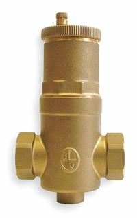 Air Separator: Brass Body, For Water, 1 1/4 in Female NPT, Horizontal, 150 psi Max., 250°F Max. (MPN EASB-1-1/4 JR). Key specifications — Brand: BELL & GOSSETT; Product Type: Air Separator; Manufacturer Part Number: EASB-1-1/4 JR.