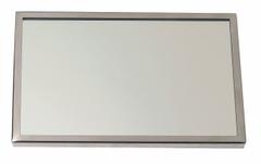 SEE ALL Bathroom Mirror: Rectangular, Aluminum, 24 in Overall Ht, 18 in Overall Wd, 1 in Overall Dp (MPN AL1824G). Key specifications — Brand: SEE ALL INDUSTRIES; Frame Material: Stainless Steel; Frame Finish: Polished; Frame Color: Silver; Mirror Edge Style: Polished Edge; Lighted: No.