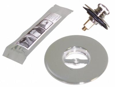 WATCO Drain Stopper: Brass, Chrome-Plated, 2 7/8 in Overall Dia - Bathtub Drain Stoppers