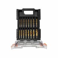 HOLEMAKER TECHNOLOGY Drill Bit Set: 16 Pc, 6 mm to 22 mm, 135° TurboTip Point, TiN-Coated HSS (MPN 209015-SET16). Key specifications — attr1239143: Impact Rated; attr1239108: HOLEMAKER TECHNOLOGY; attr1239148: 6 mm to 22 mm.