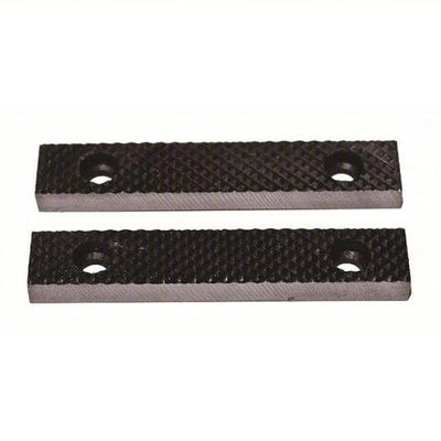 WESTWARD Replacement Jaws: Steel, For 5 in Vise Jaw Wd, Serrated - Screw-In Vise Jaw Caps