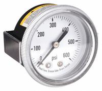 APPROVED VENDOR Panel-Mount Pressure Gauge: U-Clamp, 0 psi to 600 psi, 2 in Dial, 1/8 in NPT Male (MPN 4UA44). Key specifications — Accuracy: ±3-2-3%; Brand: APPROVED VENDOR; Vibration Resistance Properties: None; Gauge Wetted Parts: Brass / Bronze.