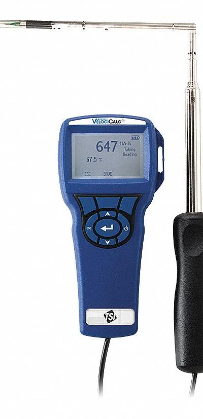 TSI ALNOR Anemometer: 1 fpm Air Velocity Resolution - Hot Wire Air Velocity Meters