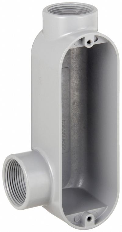 RACO Conduit Outlet Body: Aluminum, 1 1/4 in Trade Size, LL Body, 30.8 cu in Body Capacity - LL - 90° Elbow Type