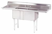 ADVANCE TABCO Scullery Sink: 2 Bowls, 43 in Overall Ht, 72 in Overall Lg, 24 in Overall Wd (MPN FC-2-1818-18RL-X). Key specifications — Brand: ADVANCE TABCO.