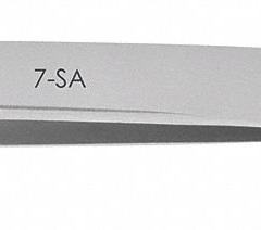 EXCELTA Tweezers: Stainless Steel, Point, Curved Tip, 0.18 mm Tip Thick (MPN 7-SA). Key specifications — attr1002355: Stainless Steel; attr1002345: EXCELTA; attr1002348: Stainless Steel; attr1002358: Smooth; attr1002361: 7.