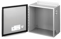 HOFFMAN Enclosure: Steel, 16 in x 14 in x 6 in, NEMA 12/13, Solid Cover, Hinged, Dust Tight (MPN A1614CH). Key specifications — Brand: HOFFMAN; Closure Method: Clamps; Knockouts: Not Included.