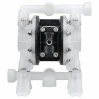ARO Diaphragm Pump: Polypropylene Body, 1/2 in, NPT Connection, 14.4 gpm, PTFE Valve, PP Seat (MPN PD05P-APS-PTT-B). Key specifications — Brand: ARO; Seat Material: PP; Check Valve Material: PTFE; Diaphragm Material: PTFE w/ Santoprene Backing.