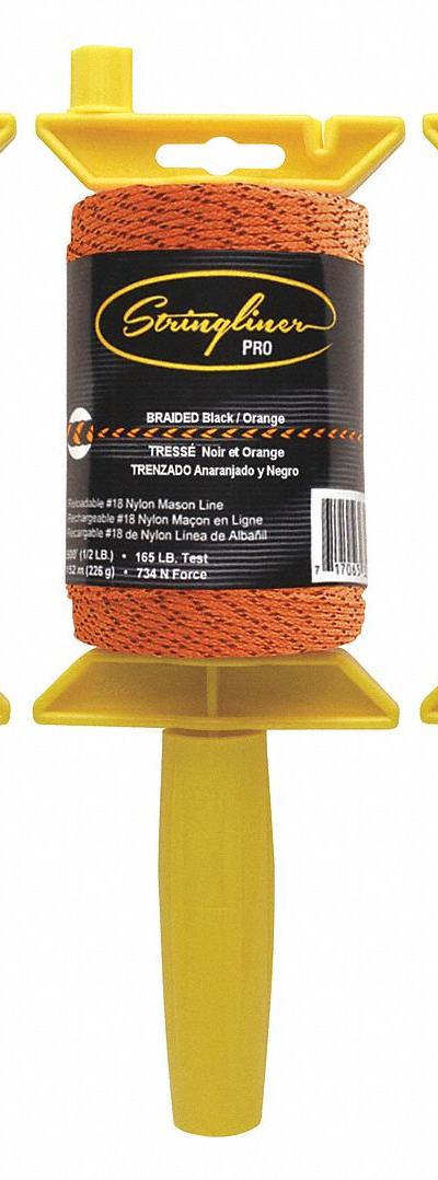 STRINGLINER Mason's Line Reel: Line Type Braided - Masonry Leveling Line