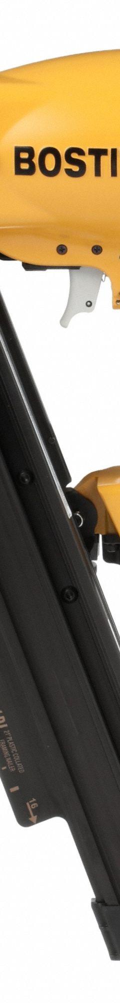 BOSTITCH Air Nail Gun: Framing, 21°, Plastic, 1/4 in Male, Sequential, Strip Collation (MPN F21PL). Key specifications — attr1320923: BOSTITCH; attr1320894: Sequential.